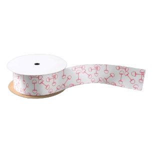 Pink Equestrian Horse Bits Satin Ribbon