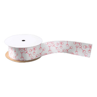 Pink Equestrian Horse Bits Satin Ribbon