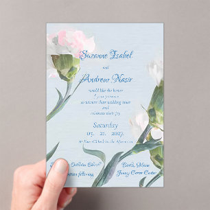 Pink Essence Frosted Acrylic Wedding Invitation