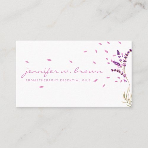 Pink Essential Oils Perfume Lavender Botanical Business Card