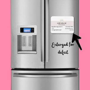 pink esthetic business card Flexible Photo Magnet