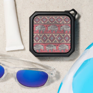 Pink Ethnic Elephant Pattern Bluetooth Speaker