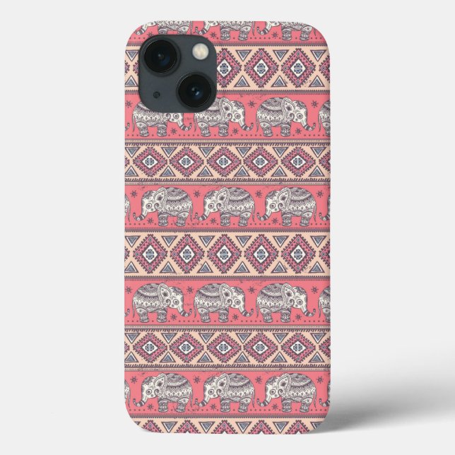 Pink Ethnic Elephant Pattern Case-Mate iPhone Case (Back)