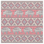 Pink Ethnic Elephant Pattern Fabric