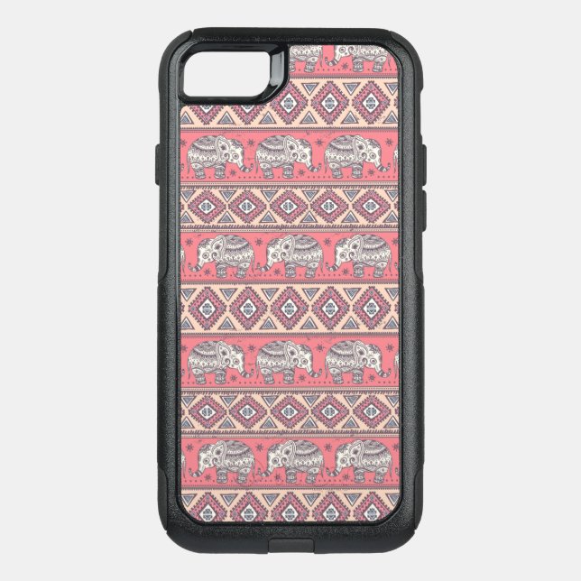 Pink Ethnic Elephant Pattern Otterbox iPhone Case (Back)