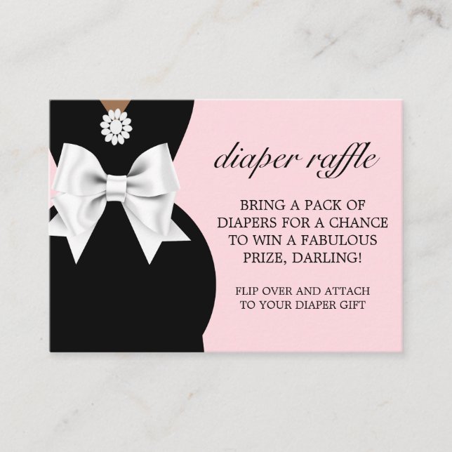 Pink Ethnic Tiffany Diaper Raffle Baby Shower Enclosure Card (Front)