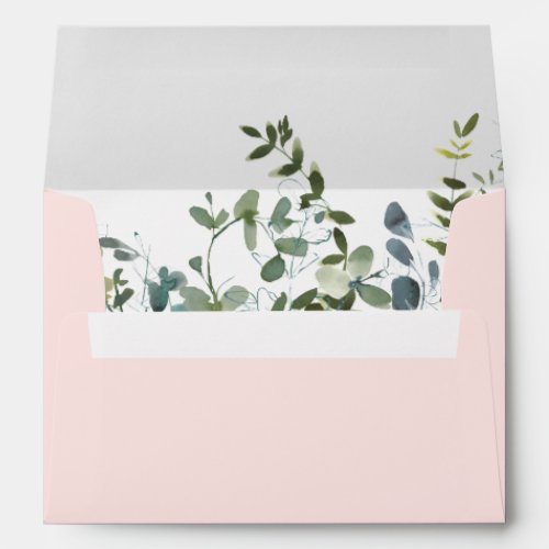Pink Eucalyptus Girl Baby Shower Envelope
