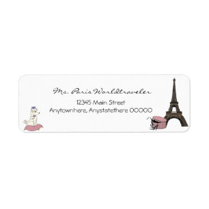 Pink Evening in Paris Eiffel Tower Address Label