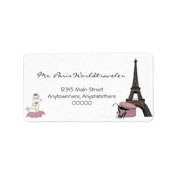 Pink Evening In Paris Eiffel Tower Address Label by malibuitalian at Zazzle