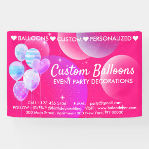 Pink Event Planner Home Wedding Balloons Banner