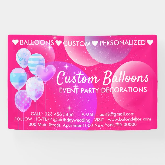 Pink Event Planner Home Wedding Balloons Banner