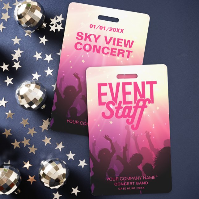 Pink Event Staff Badge for Concert or Festival (Creator Uploaded)