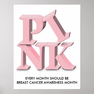 PINK, EVERY MONTH SHOULD BE BREAST CANCER AWARE... POSTER