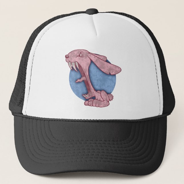 Pink Evil Bunny Trucker Hat (Front)