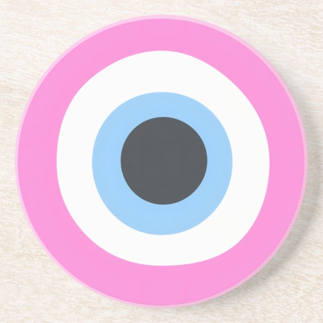 pink evil eye  coaster (Front)