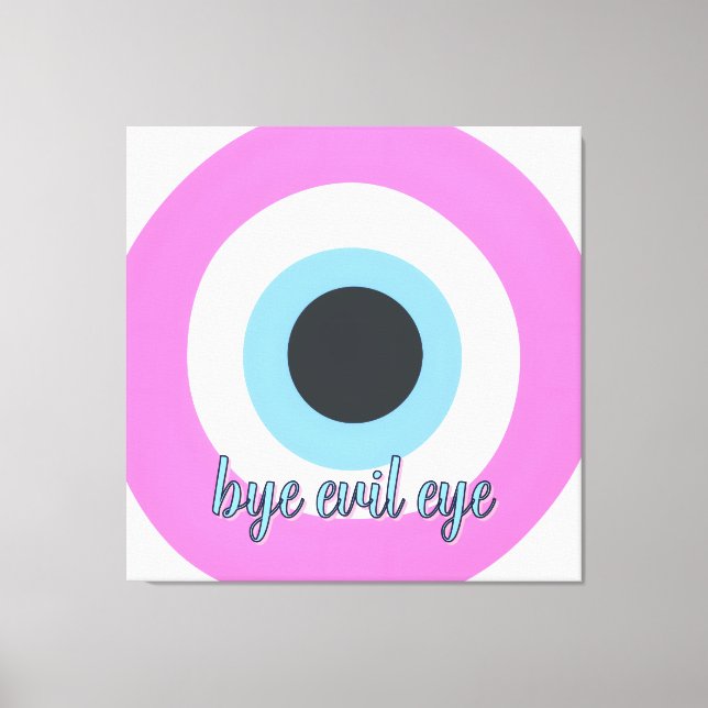 pink evil eye customizable canvas art 🧿 (Front)