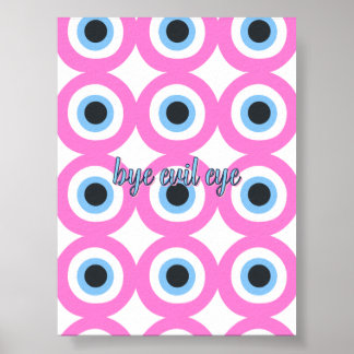 pink evil eye customizable Poster 🧿