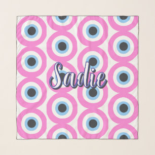 pink evil eye customizable scarf