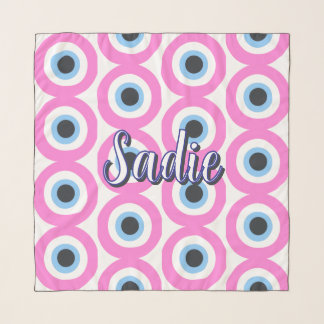 pink evil eye customizable scarf