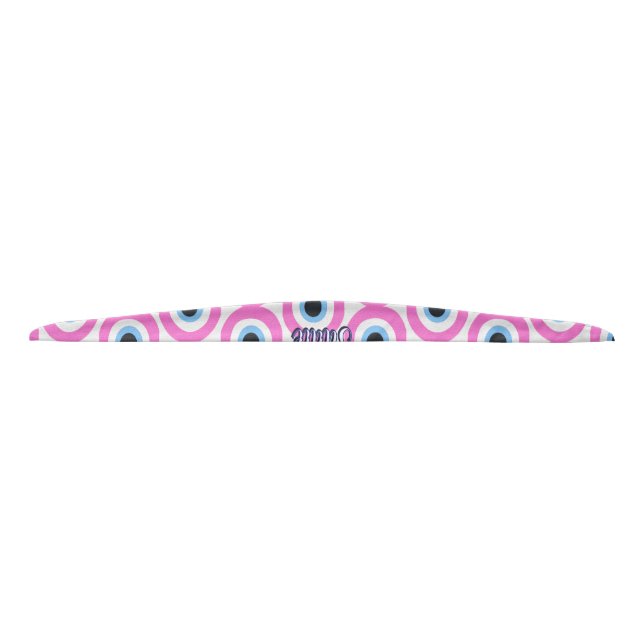 pink evil eye customizable  tie headband (Back)