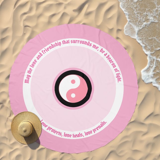 Pink Evil Eye Love & Friendship Beach Towel (Beach)