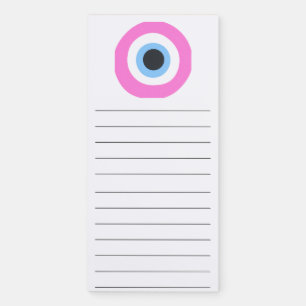 pink evil eye magnetic notepad