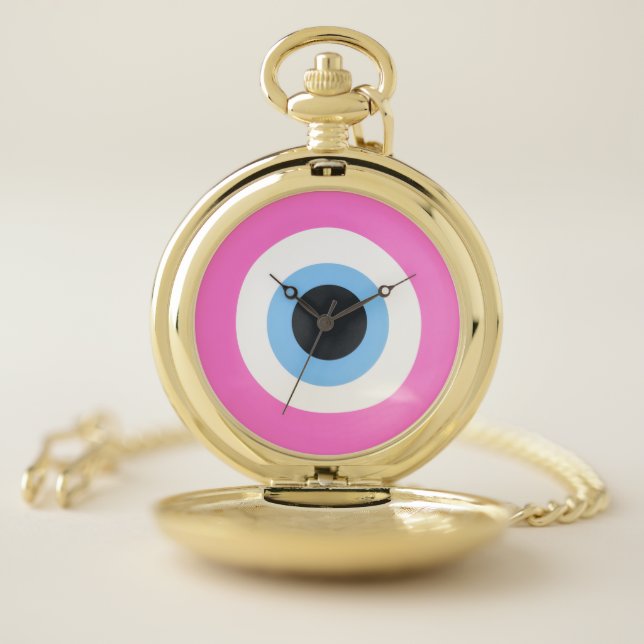 pink evil eye pocket watch (Inside)