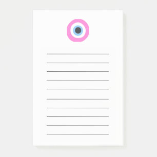 pink evil eye post-it notes