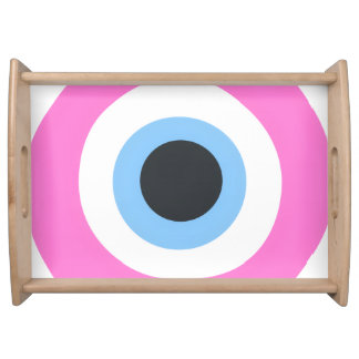 pink evil eye serving tray