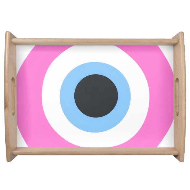 pink evil eye serving tray  (Front)