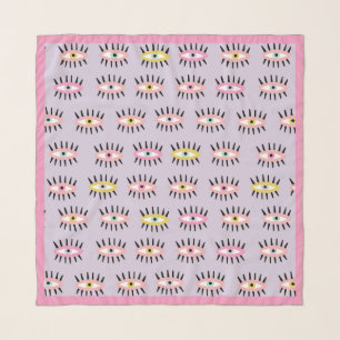 Pink Evil Eye Square Scarf - Cute Pastel