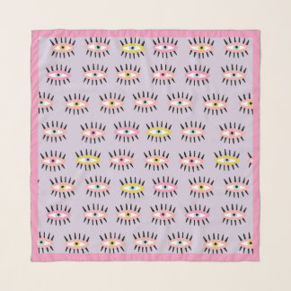 Pink Evil Eye Square Scarf - Cute Pastel