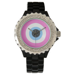 pink evil eye watch