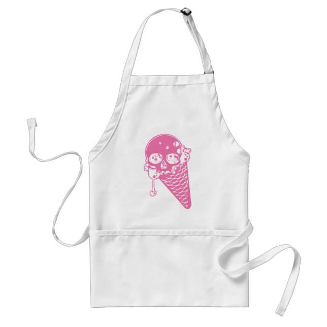 Pink Evil Ice Cream Cone Adult Apron (Front)