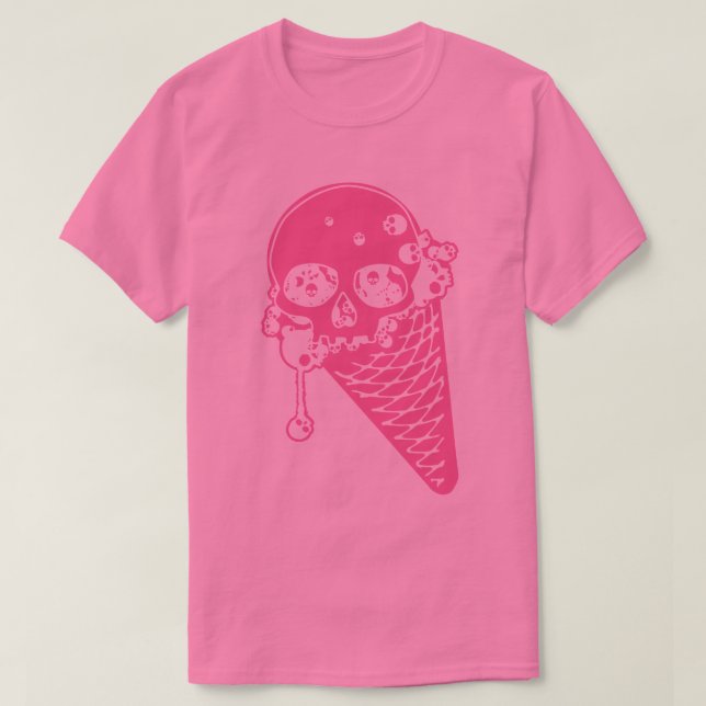 Pink Evil Ice Cream Cone T-Shirt (Design Front)