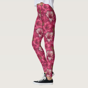 Pink Exercise Amaryllis Petal Birthday Gifts For  Leggings