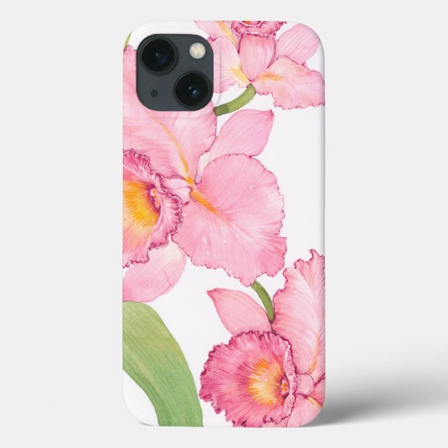Pink Exotic Watercolor Flowers Case-Mate iPhone Case (Back)
