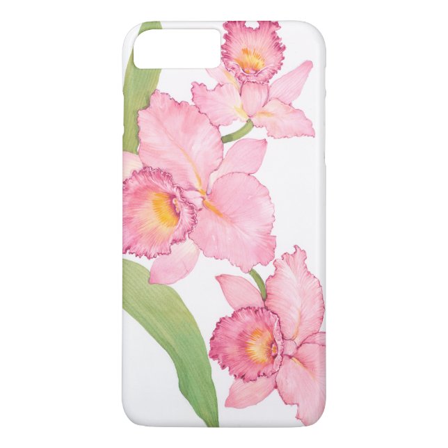 Pink Exotic Watercolor Flowers Case-Mate iPhone Case (Back)