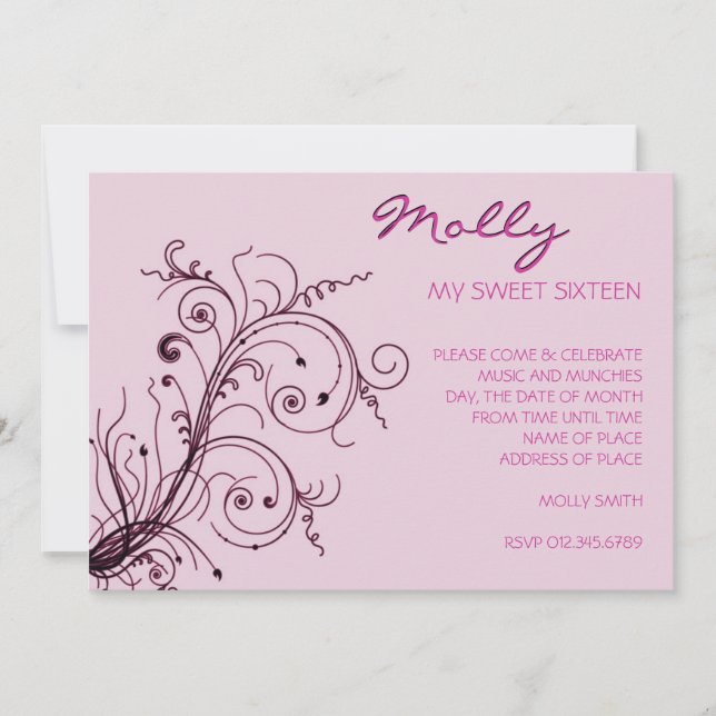 Pink Explosion Invitation (Front)