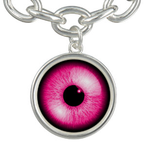 Pink Eye Charm Bracelet