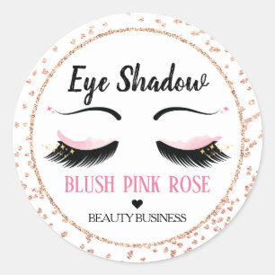 Pink Eye Shadow Eyelashes Makeup Label