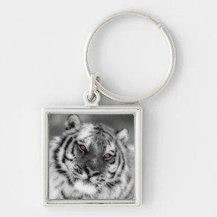 Pink Eyed Tiger Keychain