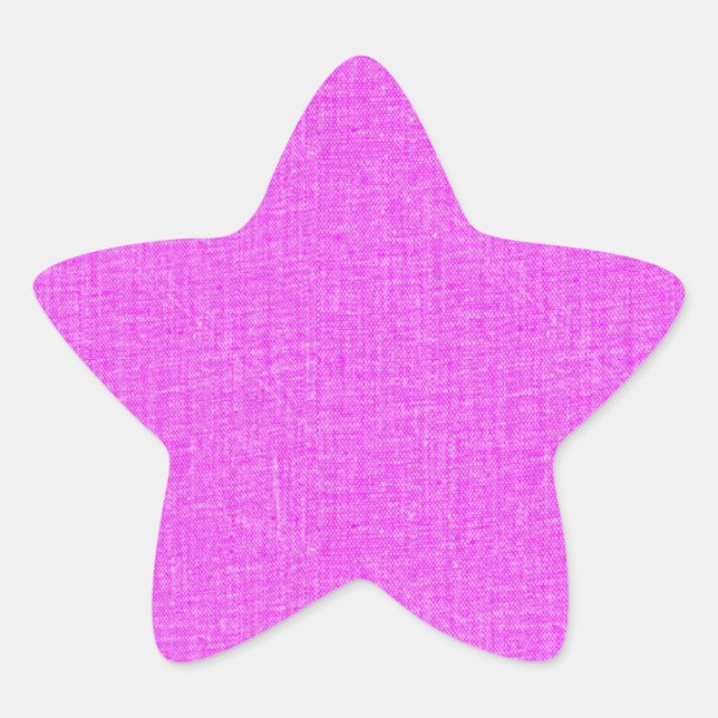 Pink fabric textured pattern on star sticker (Front)