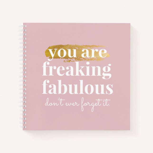Pink Fabulous Friend Uplifting Cheer Up Notebook (Front)