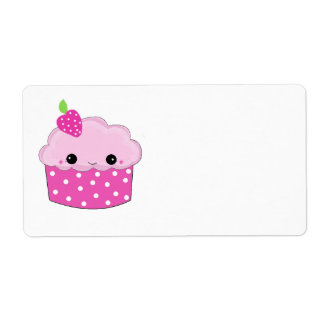 Pink Face Cupcake Label