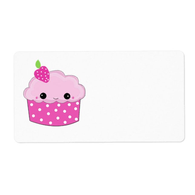 Pink Face Cupcake Label (Front)