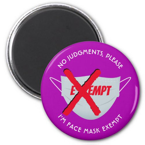 Pink  FACE MASK EXEMPT Magnet