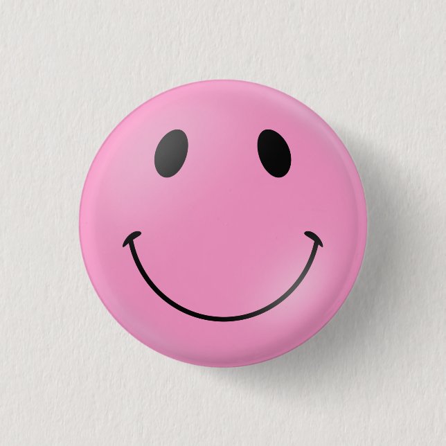 Pink Face Pinback Button (Front)