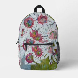 Pink Faces by Lydia's Art Sangria Printed Backpack