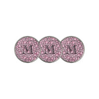 Pink Faceted Diamond Gem black monogram bling
